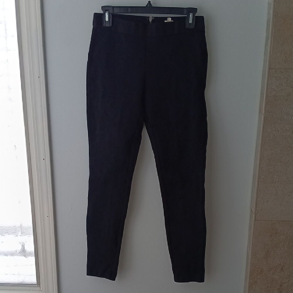 J Crew Black Leggings Pants Back Zipper